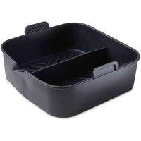 Tower Square Solid Tray With Divider, Black