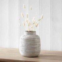 Pacific Alina White Dot Design Small Stoneware Vase, White