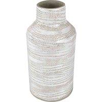 Pacific Alina White Dot Design Stoneware Vase, White