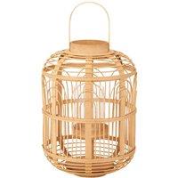 Pacific Natural Bamboo And Glass Large Lantern, Brown