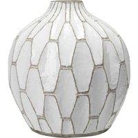Pacific Gaudi White Stoneware Geometric Vase, White