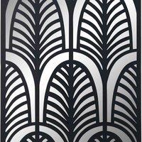 Pacific Rectangular Black Metal Mirrored Wall Art, Black