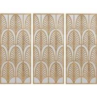 Pacific Rectangular Gold Metal Mirrored Wall Art, Gold