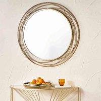 Pacific Black Metal Swirl Round Wall Mirror, Black