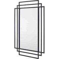 Pacific Black Metal Rectangular Multi Framed Wall Mirror, Black