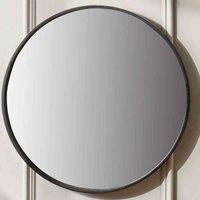 Pacific Black Wood Round Mirror, Black