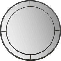 Pacific Antique Bronze Large Metal Round Wall Mirror, Brown