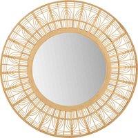 Pacific Natural Bamboo Frame Round Wall Mirror, Brown