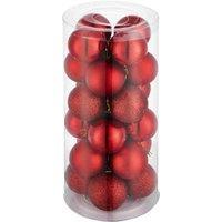 Tectake Christmas Baubles In Red (set Of 24), Red