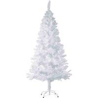 Tectake Lifelike Christmas Tree w/ Metal Stand 6Ft White 533 Tips, White