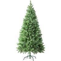 Tectake Lifelike Christmas Tree w/ Metal Stand 6Ft Green 742 Tips, Green