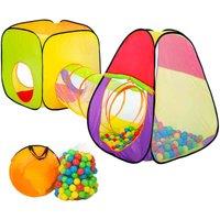 Tectake Play Tent w/ Tunnel plus 200 Balls Pop Up Tent, Multi