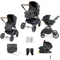Ickle Bubba Cosmo 3 In 1 Travel System I-size & Isofix Base - Black Graphite Grey Tan, Grey