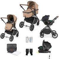 Ickle Bubba Cosmo 3 In 1 Travel System I-size & Isofix Base - Gunmetal Desert Tan, Cream