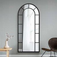 Mirroroutlet Arcus - Black Framed Arched Full Length Leaner Wall Mirror 75inch X 33inch 190cm X 85cm , Black