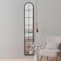 Mirroroutlet Arcus - Black Framed Arched Full Length Leaner Wall Mirror 67inch X 12inch 170cm X 30cm , Black