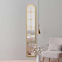 Mirroroutlet Arcus - Gold Framed Arched Full Length Leaner Wall Mirror 67inch X 12inch 170cm X 30cm , Gold