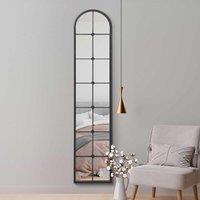 Mirroroutlet Arcus - Black Framed Arched Full Length Leaner Wall Mirror 75inch X 16inch 190cm X 40cm , Black
