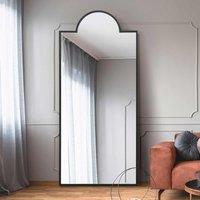 Mirroroutlet Fenestra - Black Modern Wall And Full Length Leaner Mirror 75inch X 33inch 190 X 85cm , Black