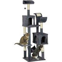 PawHut 177cm Cat Tree Modern Tower w/ Hammock - Dark Grey