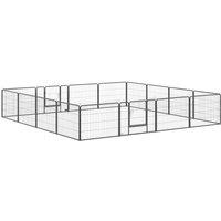 PawHut 16 Panels Heavy Duty Puppy Play Pen for Small 60Hcm, Grey