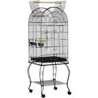 PawHut 1.53m Bird Cage w/ Perch, Wheels, Stand, Black