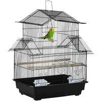 PawHut Metal Bird Cage Small for Finch/Canary, Black