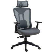 Vinsetto Executive Office Chair With Mesh Back Lumbar Support, Grey