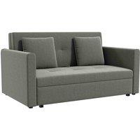 HOMCOM Convertible 2 Seater Sofa Bed With 2 Cushions Storage, Light Grey, Grey
