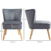 HOMCOM Fabric Accent Chair Modern Leisure Chair With Armless Design Grey, Grey