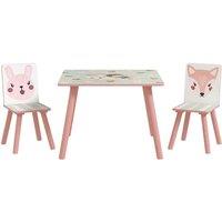 Zonekiz Zonekiz Kids Table And Chairs Childrens Desk With 2 Chairs Pink, Pink
