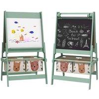Aiya Aiyaplay Kids Easel With Paper Roll Blackboard Whiteboard Green, Green