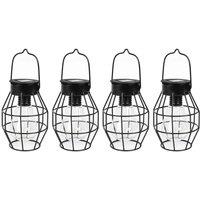 Streetwize Timeless Caged Mini Lanterns (Pack of 4), Black