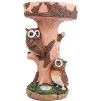 Streetwize Solar 2 Owl Birdbath, Brown