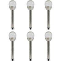 Streetwize 6pk Solar Crackle Glass Ball Stake Solar Light, Black
