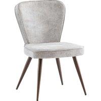 World Furniture Set Of 2 Flavia Fabric Dining Chair - Pearl Brass Leg, Cream