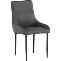 World Furniture Set Of 2 Roma Dining Chair - Dark Grey PU Black Leg