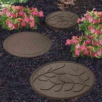 Primeur 2 x 45cm Stepping Stone Leaf Design - Earth, Brown