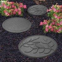 Primeur 1 x 45cm Stepping Stone Leaf Design - Grey, Grey
