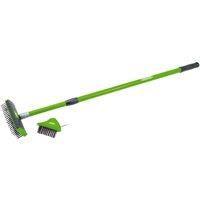 Draper Twin Head Telescopic Paving Brush Set, Green