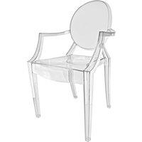 Fusion Living Ghost Style Plastic Louis Armchair Crystal Clear, Clear