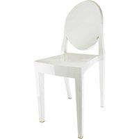 Fusion Living Ghost Style Plastic Victoria Dining Chair Ivory, White