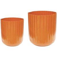 Ivyline Hudson Orange Corrugated Planters 2pk H37cm D37cm