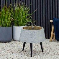 Ivyline Solis Water Feature on Stand w/ Lights - Brass, Multi