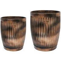 Ivyline Outdoor Hampton Copper Planter Set of 2