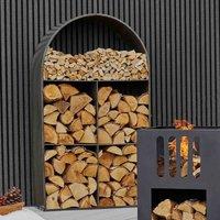 Ivyline Archway Sculptural Log Storage Natural Black