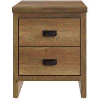 Gfw Boston 2 Drawer Bedside Table Knotty Oak, Brown