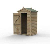 Forest Garden 4LIFE Apex Shed 4x3 - Single Door - No Windows, Brown