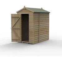 Forest Garden 4LIFE Apex Shed 4x6 - Single Door - No Windows, Brown