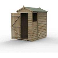 Forest Garden 4LIFE Apex Shed 4x6 - Single Door - 1 Window, Brown